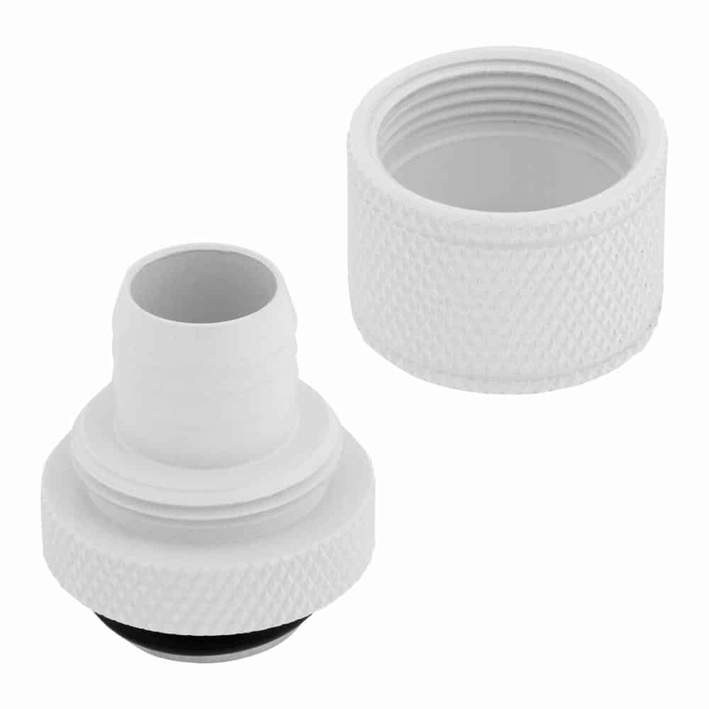 (image for) Corsair Hydro X XF White Brass 10/13mm G1/4" Softline Compression Fittings - Four Pac